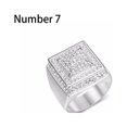 thumbnail image 1 of Man Fashion Square Ring Personalized Rhinestone Rings Jewelry Dressing Up Accessory Wedding Nightclub Bar Party Steel Color Size 7, 1 of 7