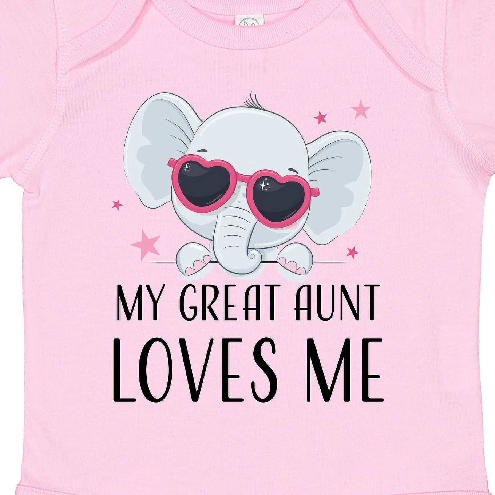 Inktastic Elephant My Great Aunt Loves Me Boys or Girls Baby Bodysuit