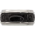 thumbnail image 4 of Titanium & Black Ti Inlay Polished Fancy Design Ring, 4 of 5