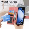 thumbnail image 3 of Decase for Samsung Galaxy Z Fold 5 Detachable Wallet Case with Zipper Credit Card Slot,Support Wireless Charging,RFID Blocking Material,Rugged Shockproof Flip Leather Stand Case Cover,Pink, 3 of 9