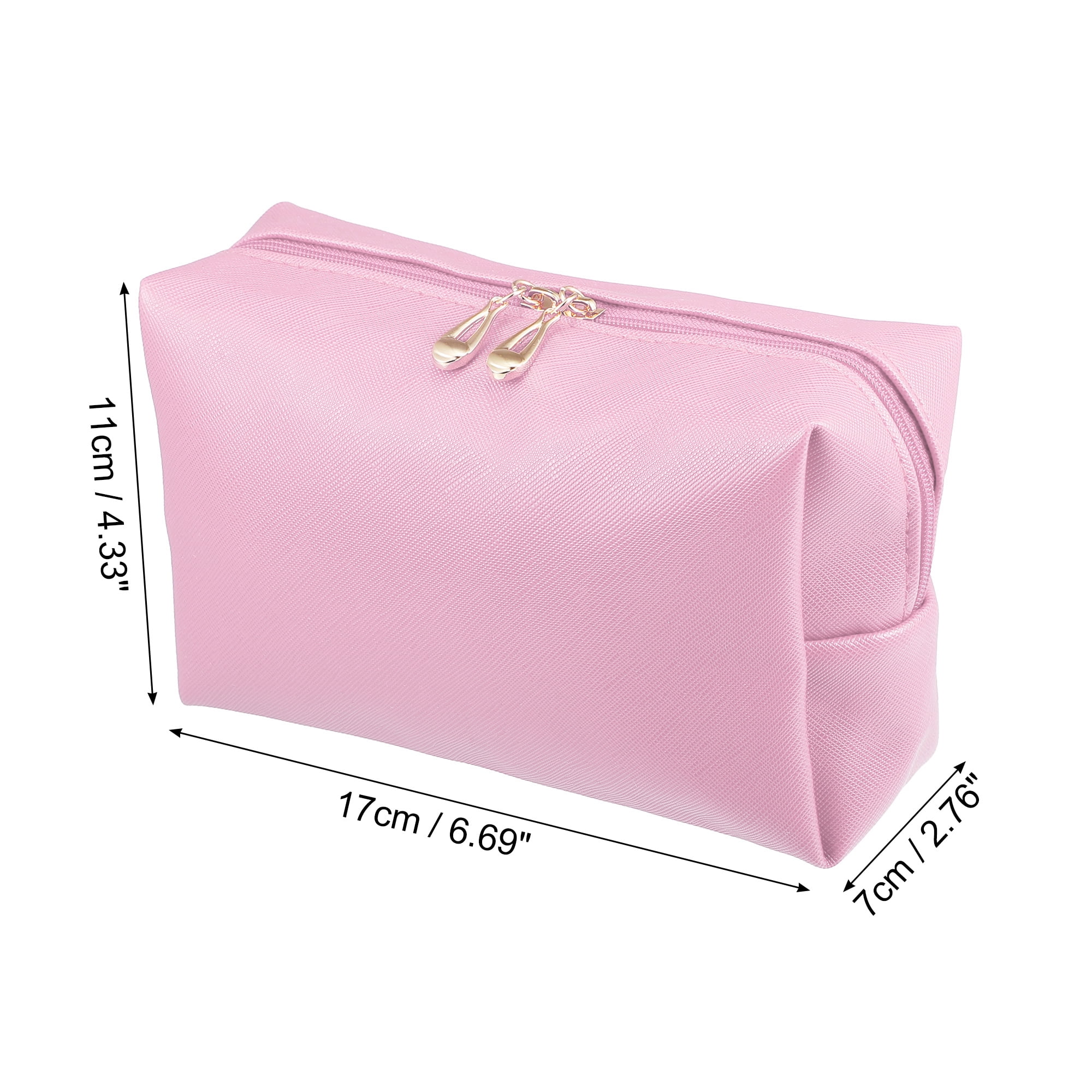 Unique Bargains Floral Makeup Bag Zipper Flower Cosmetic Pouch Pink