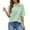 Mint Green, variant on WTOBBY Women's Modern Button-Down Shirt with Chest Pocket, Casual Short Sleeve Solid Color Blouse for Business Casual Attire,Green L