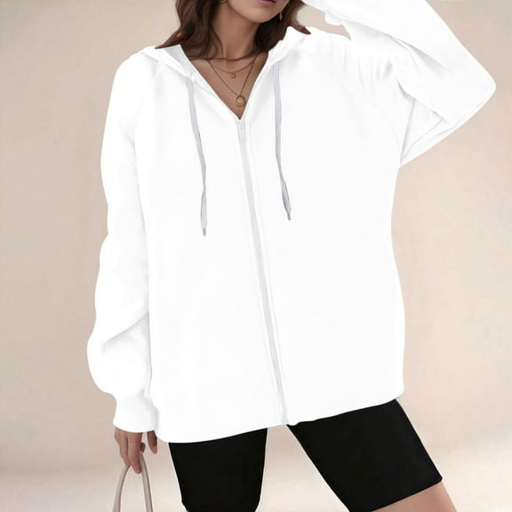 Ailaofu Women's Full Zip Up Hoodie Long Sleeve Hooded Sweatshirts Pockets Jacket Coat for Women