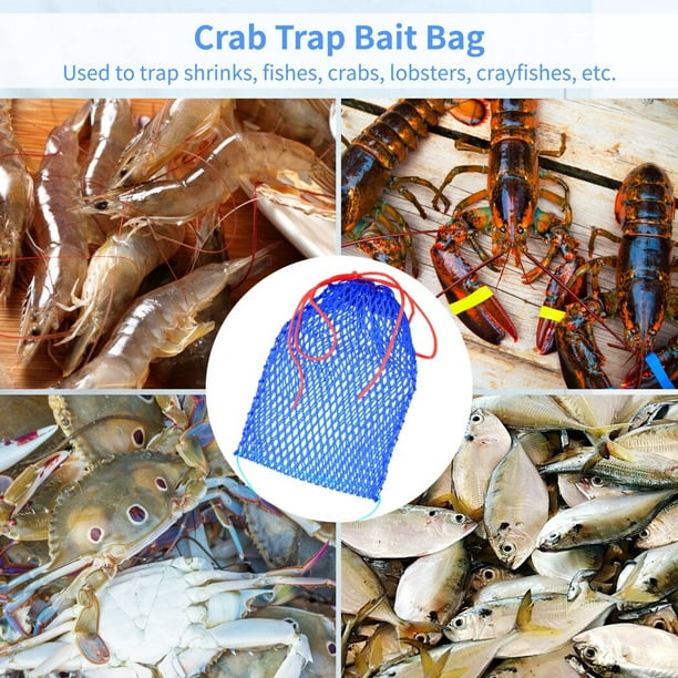 3Pcs Fishing Bait Bags, Crab Bait Cages, Mesh Snare Traps for Crawfish,  Shrimp, Lobster, Minnow, Fish, Crab