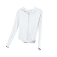 thumbnail image 5 of Girls UPF 50+ Sun Protection Jacket White Hooded Zip Up Lightweight Breathable Summer Outdoor Activewear for Kids 4-14,Size 7-8 T, 5 of 7