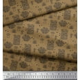 thumbnail image 3 of Soimoi Brown Cotton Voile Fabric Saying Nothing Sometimes Says The Most Quotes Decor Fabric Printed Yard 42 Inch Wide, 3 of 3