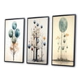 thumbnail image 3 of Designart "Vintage Illustration Geometric Tree of Wisdom III" Modern Geometric Framed Wall Art Set Of 3 - Blue Abstract Frame Canvas Set For Living Room Decor, 3 of 6