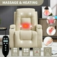 thumbnail image 4 of LuxyHoom Manual Lift Recliner Chair for Elderly with Massage and Heat, Heavy Duty 350 lbs Large Oversized Recliner with Infinite Positions, USB Ports & Cup Holders(Breathable Leather, Beige), 4 of 10