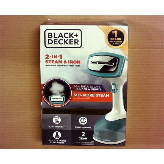 2-in-1 Steam & Iron Handheld Steamer & Press Plate - Black   Decker
