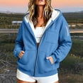 thumbnail image 2 of Xaqiouau Womens Sherpa Lined Zip Up Hoodie Thick Fleece Hooded Sweatshirt with Multiple Pockets Warm Casual Jacket for Fall Winter Daily Wear, 2 of 9