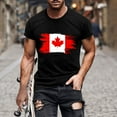 thumbnail image 2 of Pisexur T Shirts for Man , T-Shirt à Manches Courtes Col Rond Imprimé Drapeau Canadien pour Hommes - Noir, m Chemises de Golf Hommes & Chemises Hommes, 2 of 6