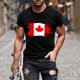 thumbnail image 1 of Tops para hombre, blusas y camisas de cuello redondo y manga corta para hombre. Camiseta de cuello redondo y manga corta con estampado de bandera canadiense para hombre. Blusa de algodón y poliéster p, 1 of 5