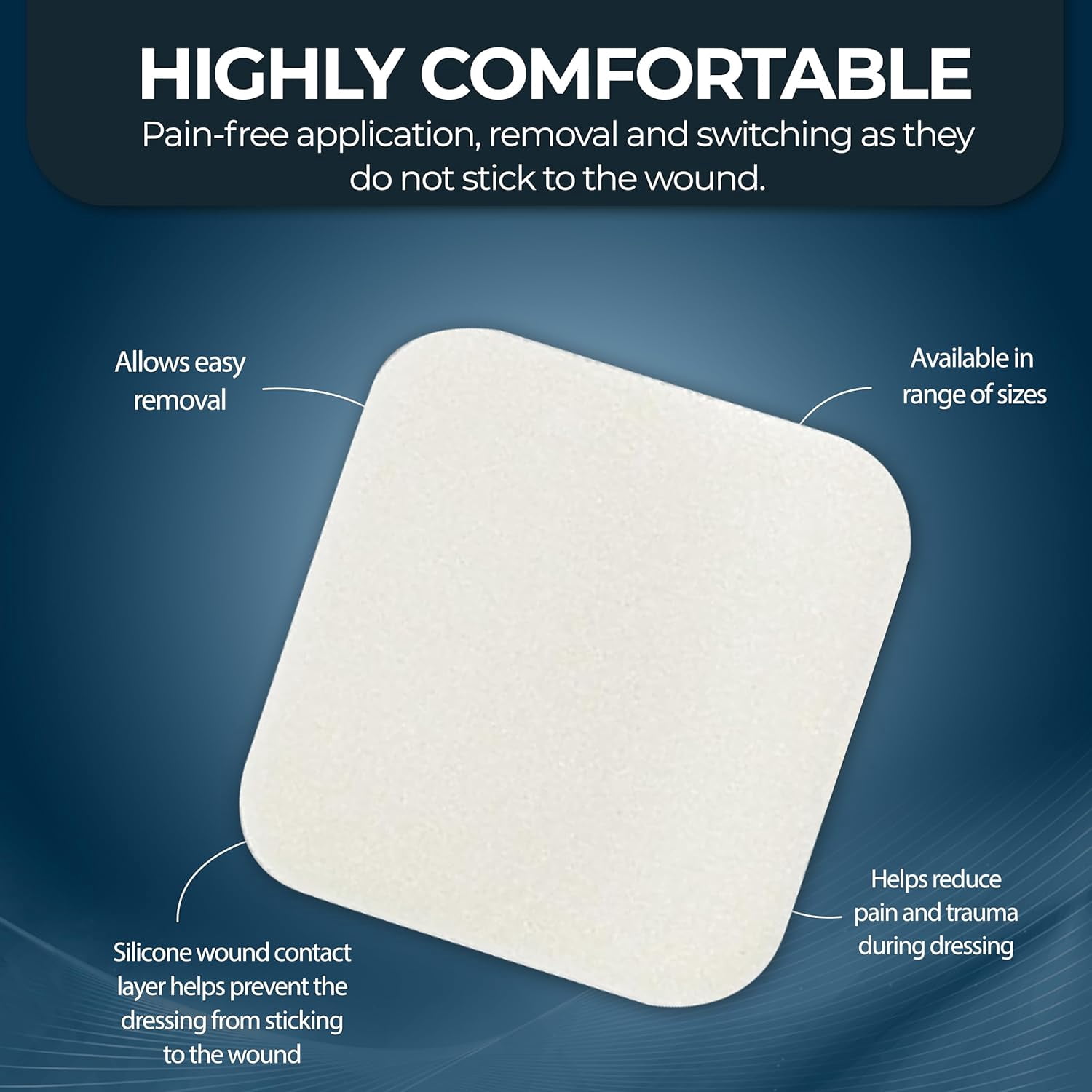 Med Pride Sterile Non Adhesive Foam Bandages for Wounds 6x6 Inch, 10 pack Waterproof Soft Foam Dressing