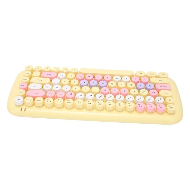 Lindo teclado y mouse combinado teclado inalámbrico de 84 teclas de colores mixtos con tecla redonda mouse para juegos de 1600DPI mini teclado y mouse combinado PARA Niñas ANGGREK Otros