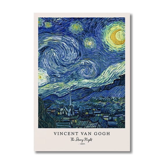 Vincent Van Gogh Writings Prints and Posters Great Work The Starry Night Canvas Painting Decorations for Living Room Wall Art