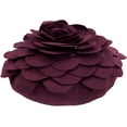 thumbnail image 4 of Fennco Styles Eva's Flower Garden Decorative Throw Pillow with Insert - 13 inches Round (Wine, 13" Case+Insert), 4 of 8