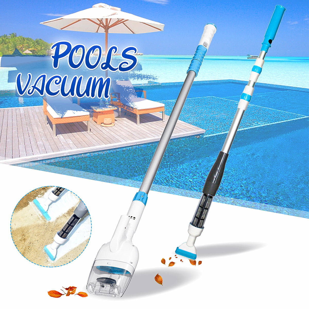 Cordless Swimming Pool Vacuum Cleaner Rechargeable Above Ground Cleaning Tool 