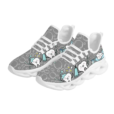 

Women White Nursing Dentistry Shoes Cute Cartoon Nurse Doctor Healthcare Brand Design Ladies Mesh Flats Sneakers Zapatillas