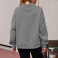 thumbnail image 4 of Women's Mock Neck Tunic Sweatshirt, Side Slit Hem Long Sleeve Pullover, Mid-Length Casual Top, Solid Color High Neck Blouse, Comfortable Stretch Knit Tunic for Women Grey S, 4 of 7