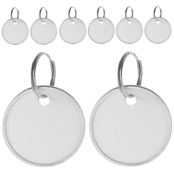 HEMOTON 50pcs Key Rings Writable Key Tags Key Labels with Split Rings for Luggage Pet Name