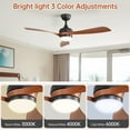 thumbnail image 4 of Electric Fans 52-INCH Ceiling Fan With Reversible DC Motor and 18W LED Light,Remote Control,3 ABS Blades,Dimmable and Timable,Ceiling Fans, 4 of 11