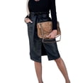 thumbnail image 2 of Gvmfive Women's Faux PU Leather Split Front High Waist Belted Bodycon Pencil Skirt, 2 of 4