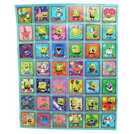 - Spongebob Squarepants Postage Stamp Design Sticker Collection (42 Stickers)