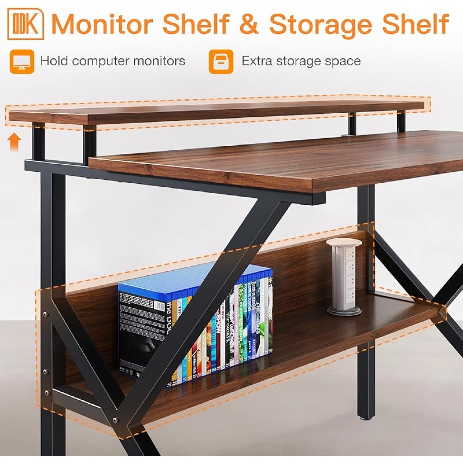 Small Desk, 27.5 Inch Small Computer Desk for Small Spaces, Compact Desk with Storage, Tiny Desk Study Desk with Monitor Stand for Home Office