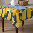 thumbnail image 4 of Blue Yellow Lemon Table Cloth Waterproof Tablecloths, Summer Country Fruits Italian Style Tablecloth Dining Table Cover for Kitchen Party Tabletop Outdoor, Square Tablecloth 60x60 Inch, 4 of 9