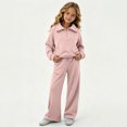 thumbnail image 7 of Enjoytime Girls Outfits Collared Quarter Zip Sweatshirt Pants 2 Piece Set Kids Casual Fashion Long Sleeve Sweatsuit, 7 of 7