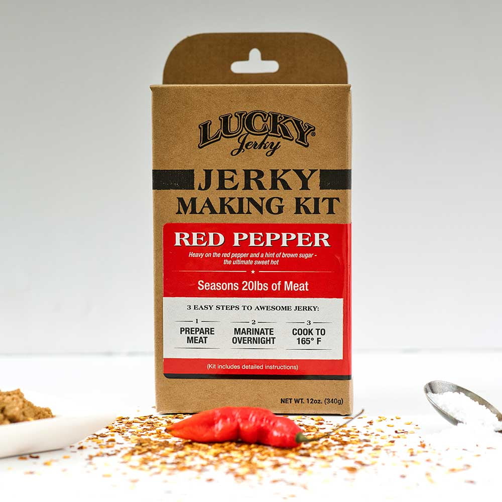 Lucky Jerky DIY Mixed Case - 6 Flavors, Makes 120 lbs of Jerky - Peppered, Teriyaki, Original, Red Pepper, BBQ, Sweet & Spicy