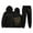 Black, variant on Women's Hooded Long Sleeve Printed Sweatshirt Set - Matching Pants with Pockets - Polyester, Casual Style - S-XXL