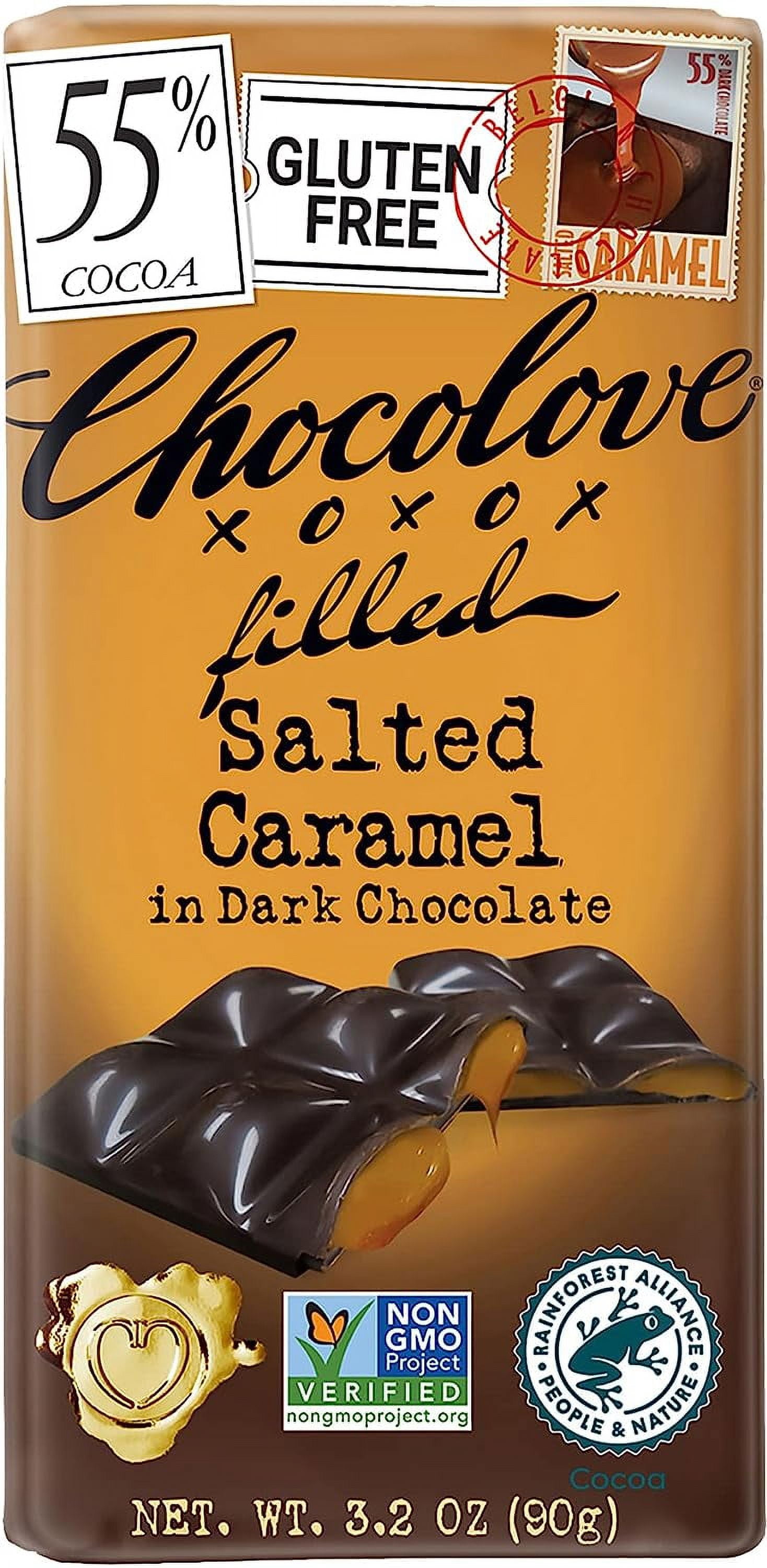 Pack of 10, Chocolove Salted Caramel in Dark Chocolate, 3.2 oz