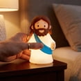 thumbnail image 2 of Jesus Night Light Rechargeable Bedside Night Light Dimmable Silicone LED Light Ideal for Religious Gatherings, Gifts for Sunday School, Baptism Presents, Easter Egg Decorations (blue), 2 of 5