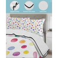 thumbnail image 4 of Colorful Polka Dot Summer Quilt Set Twin Size, Soft Microfiber Quilted Bedding Set with 2 Pillow Shams, Rainbow Polka Dot Watercolor Lightweight All Season Bedspread Coverlet for Bedroom 68"x86", 4 of 6
