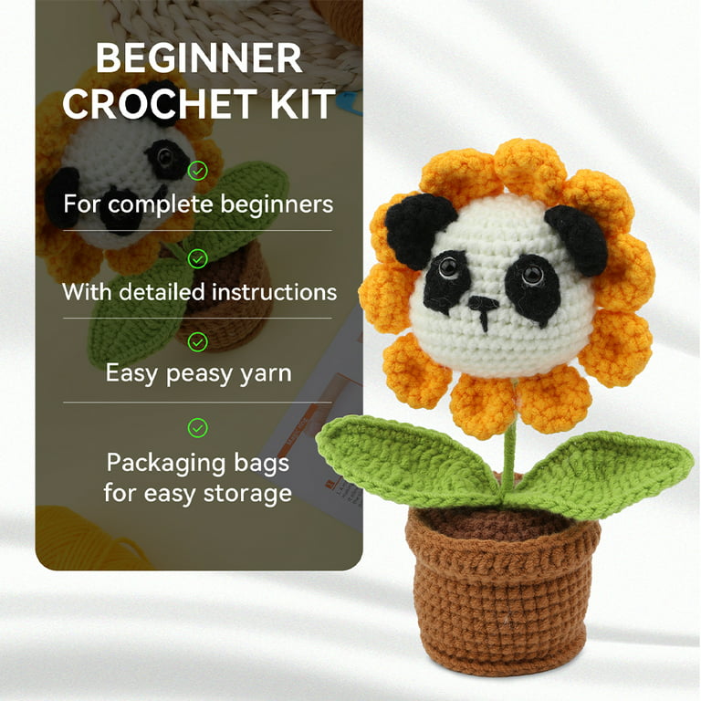  Tulip Crochet Kit for Beginners, Crochet Kits for Adults,  Crochet Materials Pack, Includes Yarns, Hook, Accessories, Crocheting  Knitting Kit with Step-by-Step Video Tutorials