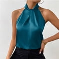 thumbnail image 3 of VtModv Fashion Women's Summer Solid Button Sleeveless Casual Tank Blouse Work Office Fashion Loose Elasticity Going Out Tops, 3 of 6