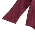 thumbnail image 5 of Baby Girl Solid Color Clothes Sets Cotton Bodysuit Tops Flared Pant Bell Bottom Outfits, 5 of 5