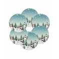 thumbnail image 7 of 15 Inch Round Placemats Set of 6, Aurora Christmas Snowman Non Slip Heat Insulation PP Table Mats, Xmas Snowflake Tree Winter Washable Place Mats for Kitchen Dining Party Table Decor, 7 of 7