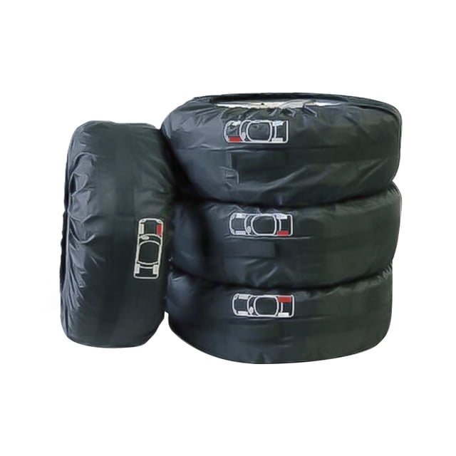 4 Pcs Housse de Pneu de Rechange pour Voiture Rangement Sac de Transport Étui de Pneu avec Poignée Roue de Pneu Protecteur Antipoussière Portable Rangement de Pneus Sac de Transport