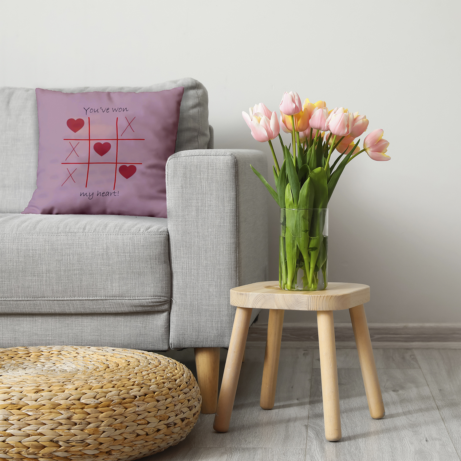 20" x 20" Simply Daisy You've Won My Heart Polyester Accent Pillow, Romantic Purple Qty 1
