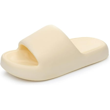 

LAKIDAY Couple Home Slippers Non Slip Open Toe Summer Bathroom Platform Slides for Women and Men Casual Simple Indoor Outdoor Cozy