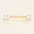 thumbnail image 1 of Anygolds 14K Real Solid Gold 14K REAL Solid Gold Cubic Zirconia CZ Straight Barbell Nipple Ring Body Piercing Jewelry 14Gauge - MBJ4378-CZY Yellow Gold, 1 of 3
