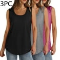 thumbnail image 2 of fatyb 3 Pack Womens Tank Tops Casual Summer Sleeveless Loose Tops Round Neck Basic Ladies Tee Shirts, 2 of 7