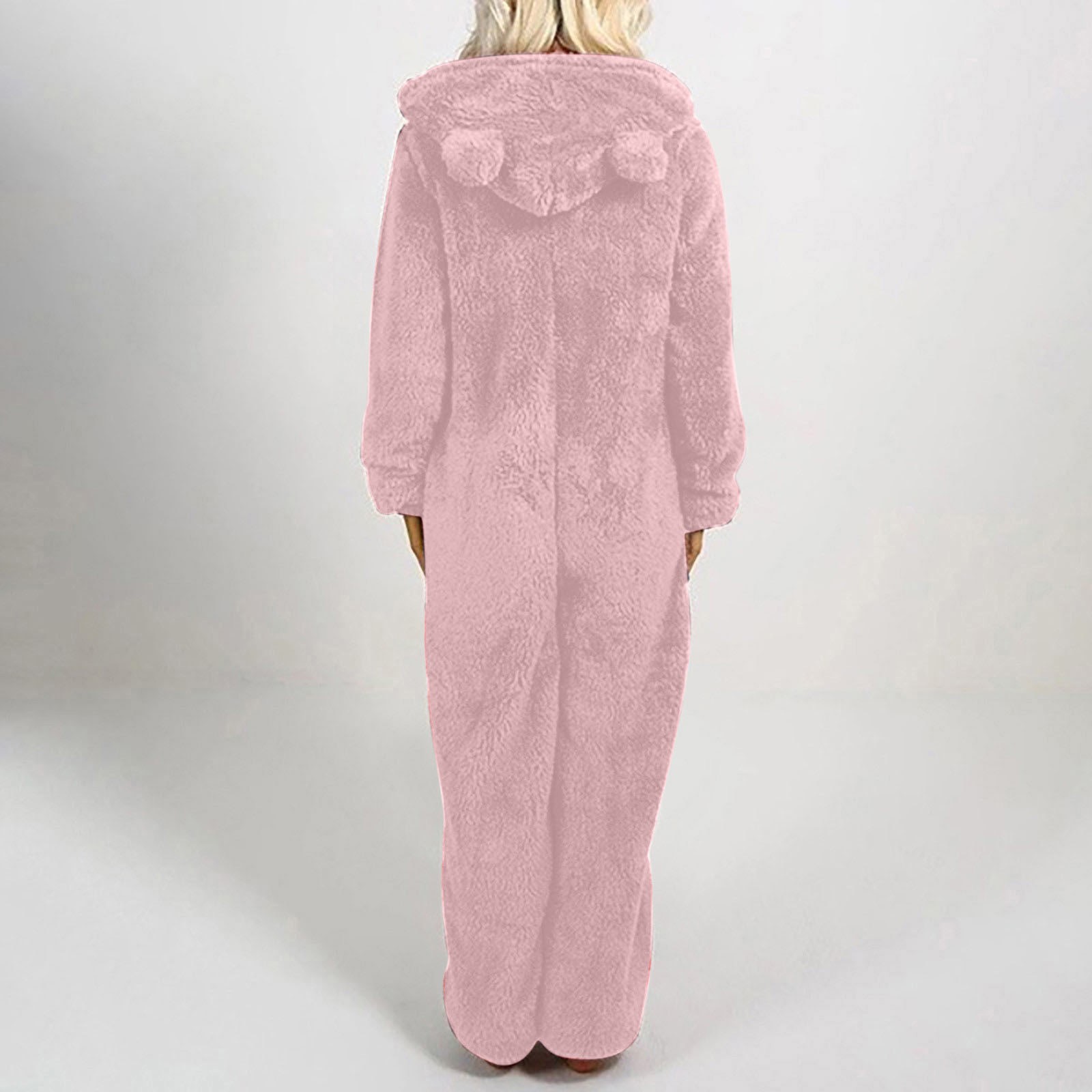 Women's Onesies Pajamas Sherpa One Piece Romper Zipper Cute Hooded Jumpsuit Pajama Loungewear