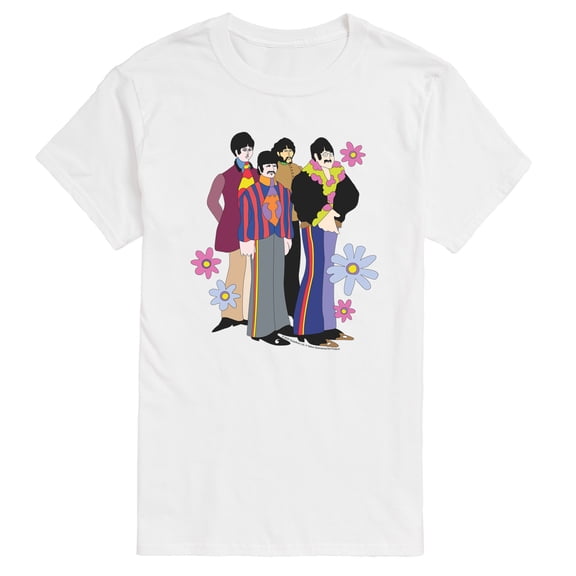 The Beatles - Retro Flowers - Men's Short Sleeve Graphic T-Shirt
