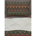 thumbnail image 3 of Bohemian Stripe Comforter & Sham Bedding Set, Motifs Triangles and Zigzags Print, 3 pcs Duvet Set Microfiber Filling Quilt, 5 Sizes, Burnt Sienna Pale Yellow, by Ambesonne, 3 of 4