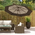 thumbnail image 2 of Outsunny Parasol de Patio Extérieur avec Inclinaison et Manivelle, Parasol de Table, Marron, 2 of 10