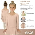 thumbnail image 7 of Elowel Girls Leotard Toddlers Long Sleeve Skirted Dress for Gymnastics Dance Ballet Nude Pink Size 4-6, 7 of 7