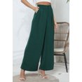 thumbnail image 6 of Uvplove Women's Pocket Wide Leg Trousers Lightweight Pants High Waist Button Loose Trouser Work Casual Business Pants,US Size XX-Large in Dark Green, 6 of 14